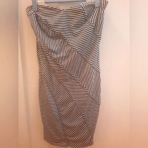 Striped Strapless Bodycon Dress